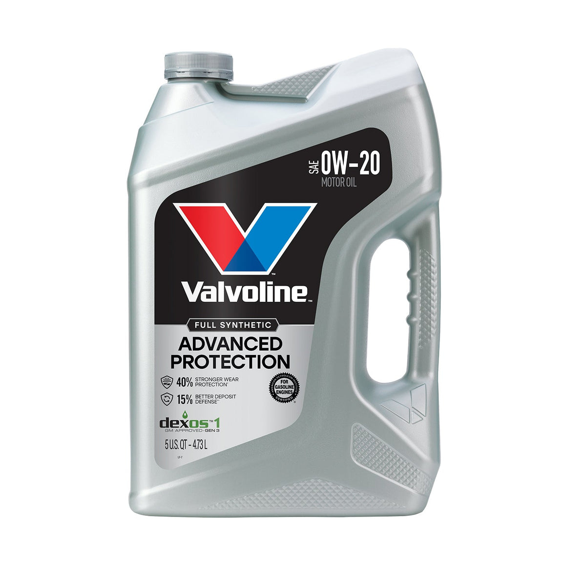 Valvoline Advanced Full Synthetic 0W-20 — one 5 QT jug.