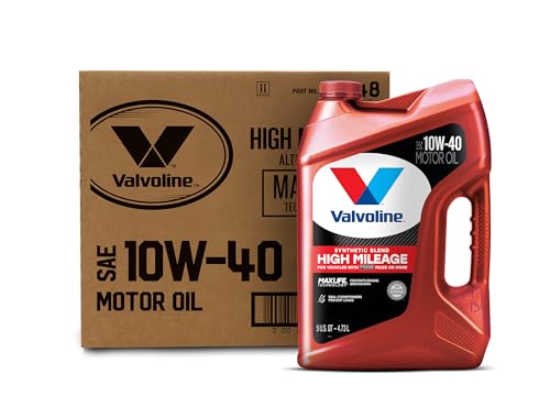 Valvoline High Mileage MaxLife Synthetic Blend 10W-40 — original carton with matching 5 QT bottle; full box contains 3 bottles.