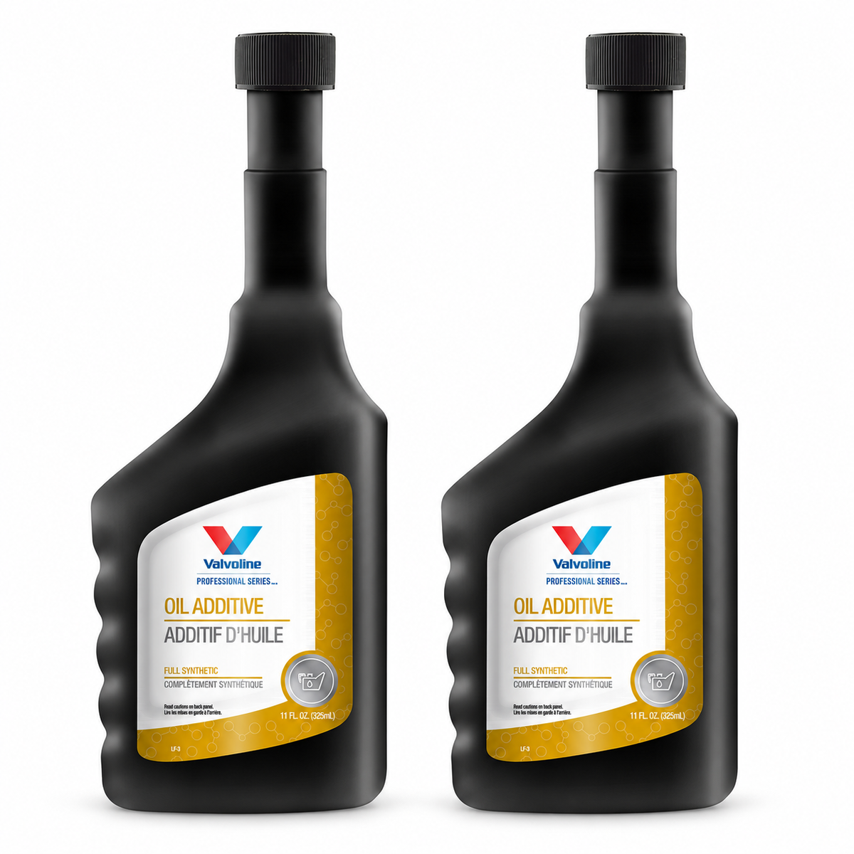 Two Valvoline Professional Series Oil Additive bottles, 11 fl oz each, on a white background