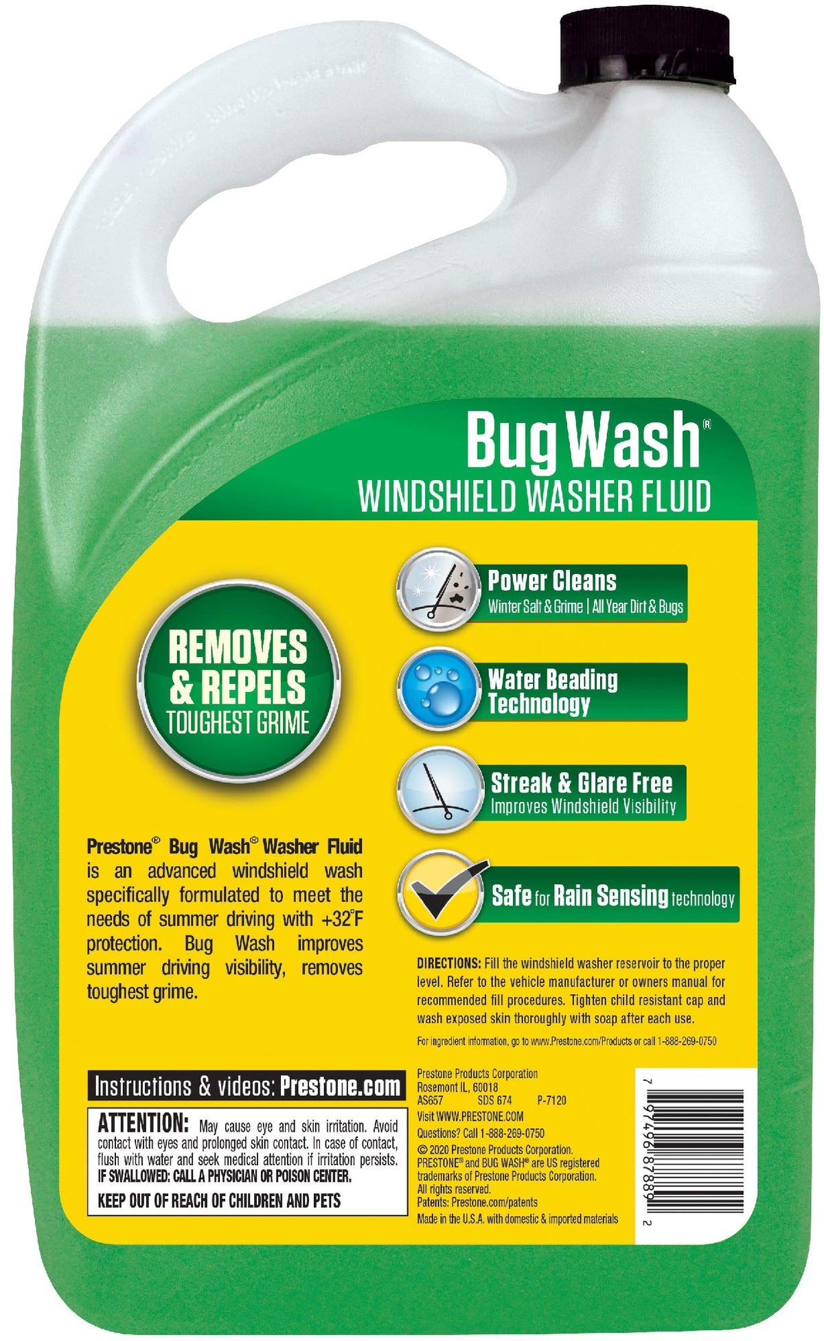 Prestone AS657 Bug Wash Windshield Washer Fluid