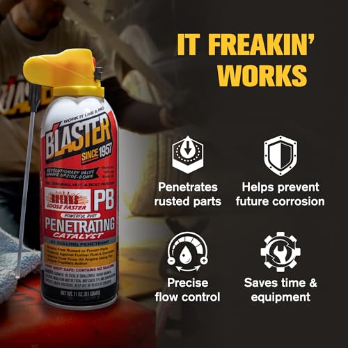 B'laster PB Blaster Penetrating Oil Spray Breaks Free Rusted or Frozen Bolts, Rust Penetrating Spray, Rust Prevention Spray, Anti Corrosion Spray, 11 Ounces, Pack of 12