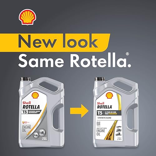 Shell Rotella T5 Synthetic Blend 15W-40 Diesel Engine Oil, 1 Gallon (3 Pack)