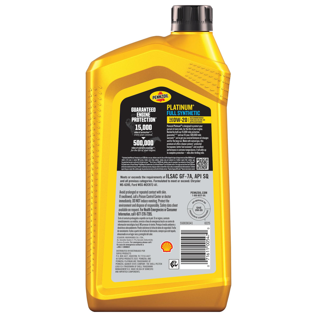 Pennzoil Platinum Full Synthetic Motor Oil