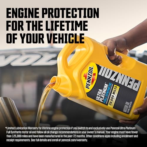 Pennzoil Ultra Platinum Full Synthetic 0W-40 Motor Oil, 1 Quart (6 Pack)