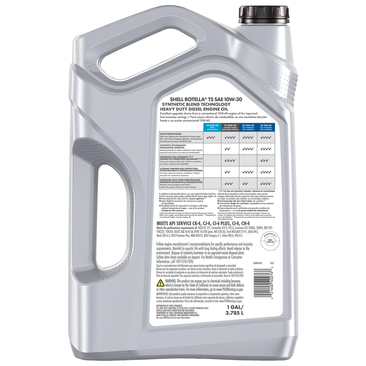 Shell Rotella T5 Synthetic Blend 10W-30 Diesel Engine Oil