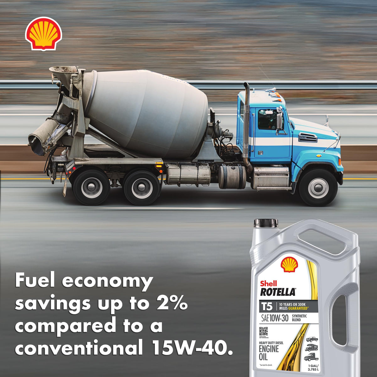Shell Rotella T5 Synthetic Blend 10W-30 Diesel Engine Oil