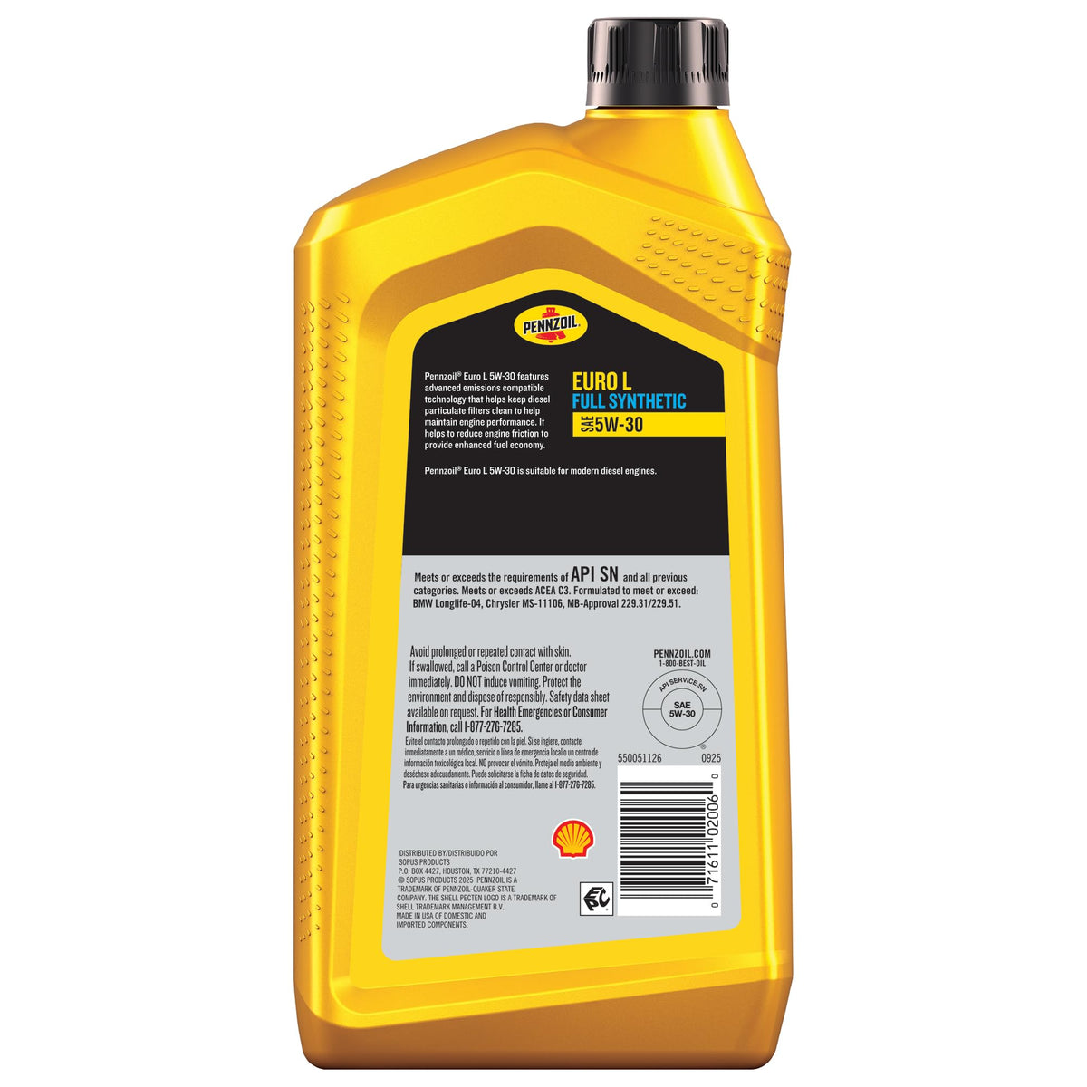 Pennzoil Platinum Euro Full Synthetic Motor Oil