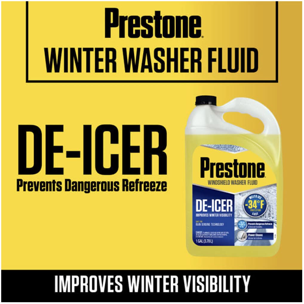 Prestone De-Icer Winter Windshield Washer Fluid, 1 Gallon