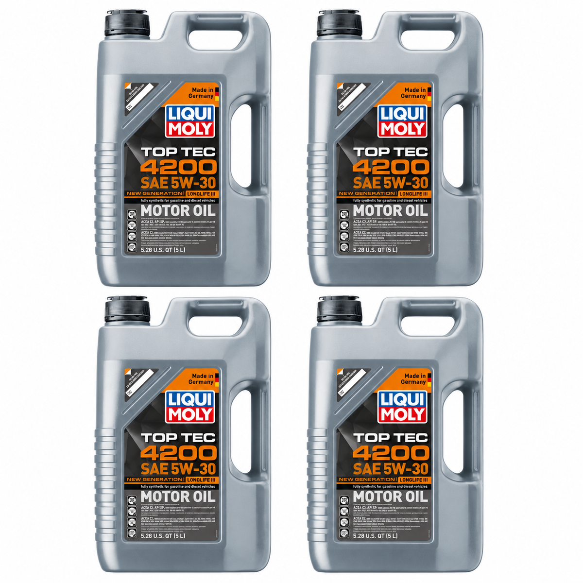 LIQUI MOLY Top Tec 4200 SAE 5W-30 New Generation, 2011, 4 x 5 L on white