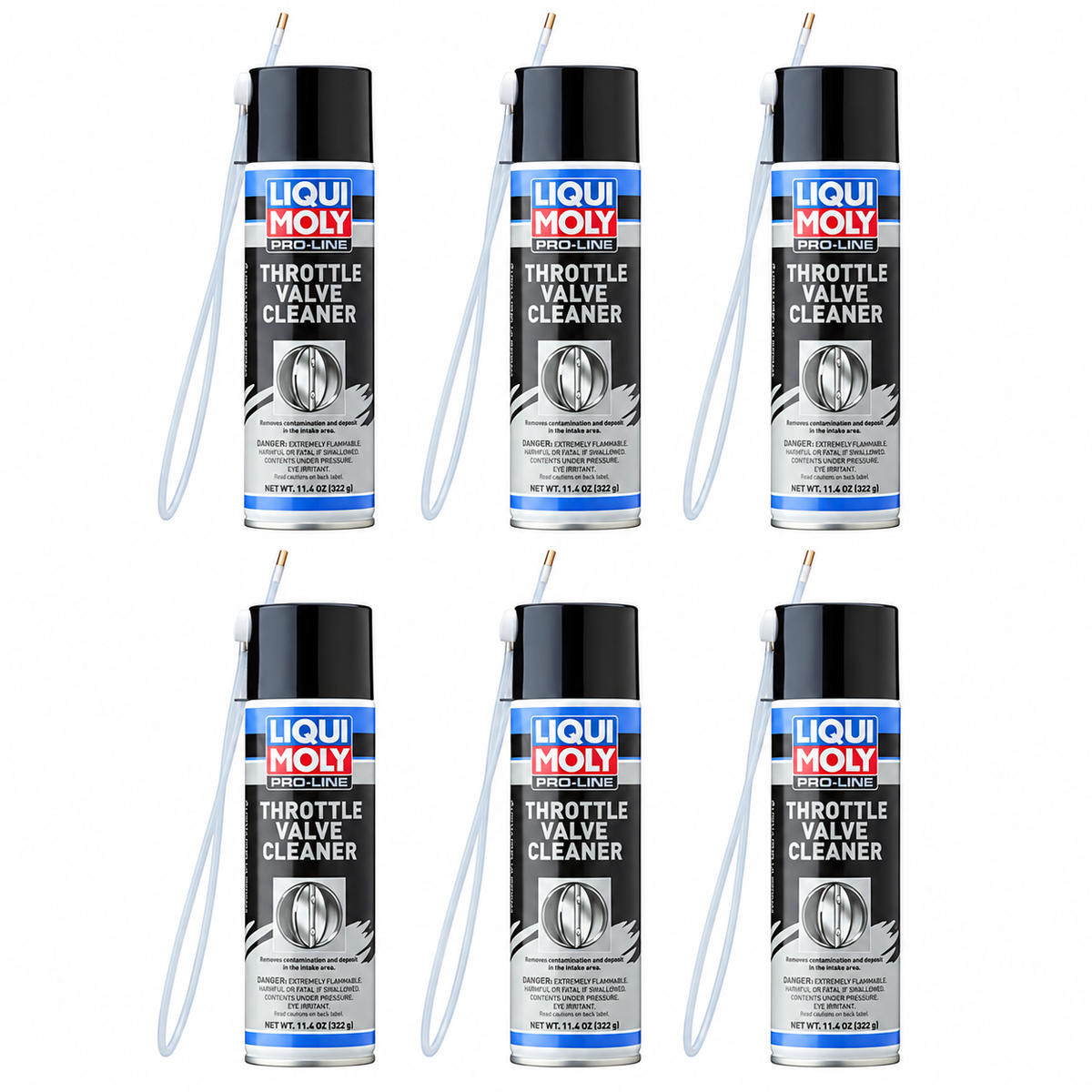 LIQUI MOLY Pro-Line Throttle Valve Cleaner, 20210, 6 x 400 mL on white