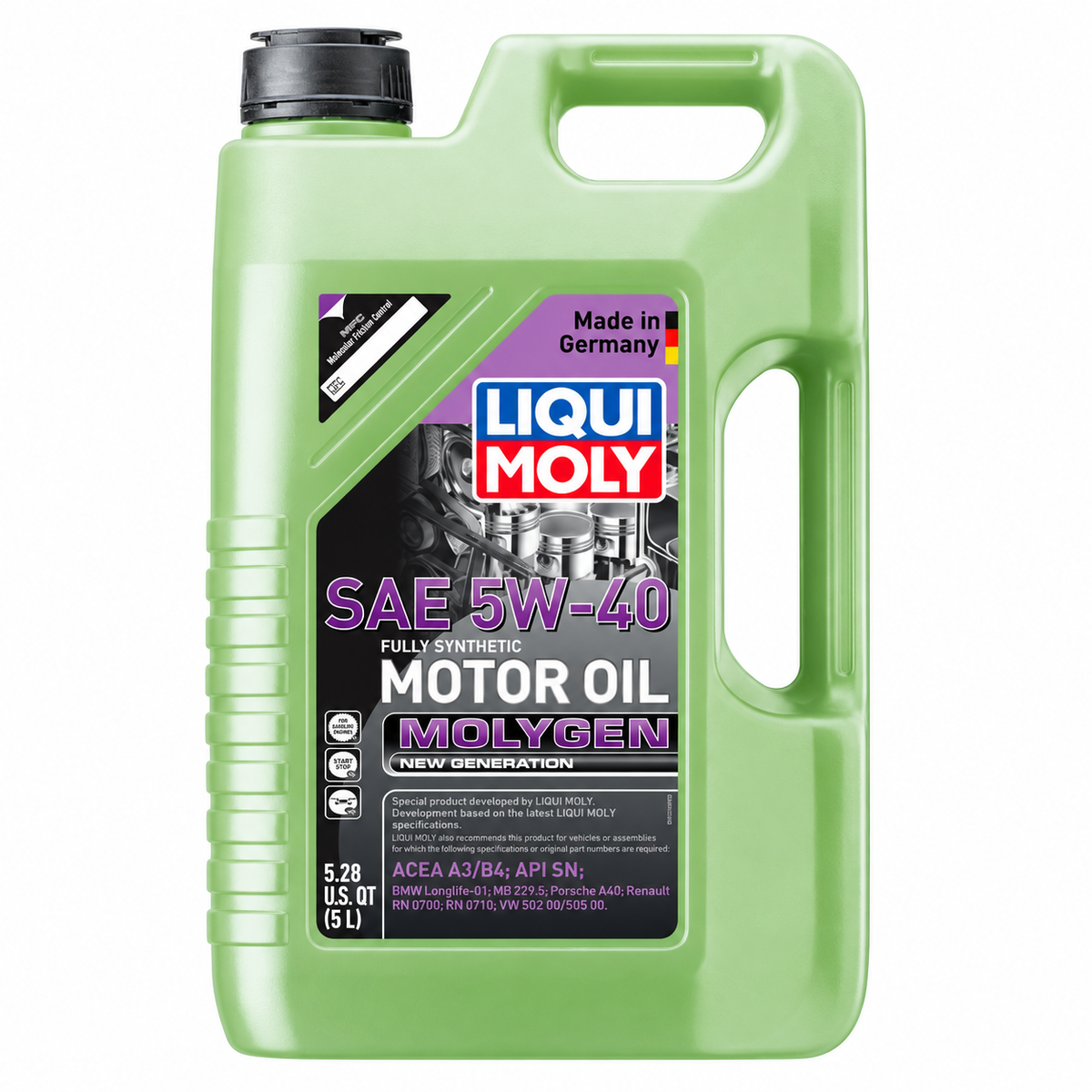 LIQUI MOLY Molygen New Generation SAE 5W-40, 20232, 1 x 5 L on white