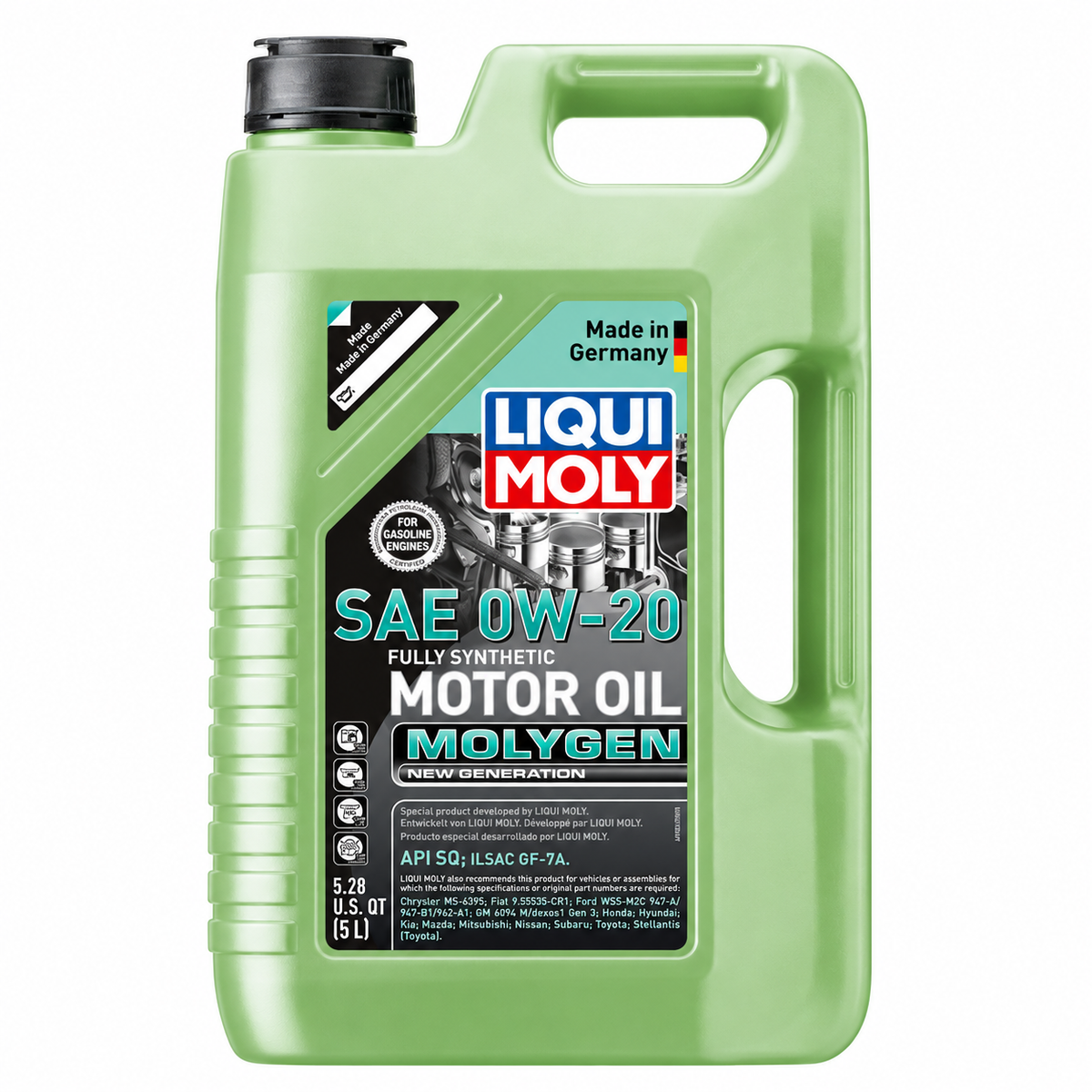 LIQUI MOLY Molygen New Generation SAE 0W-20, 20438, 1 x 5 L on white