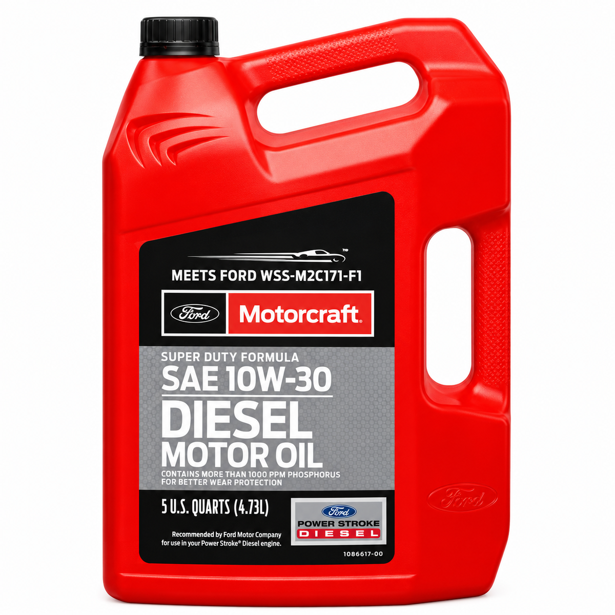 Motorcraft SAE 10W-30 Super Duty diesel motor oil, 5 US quart jug