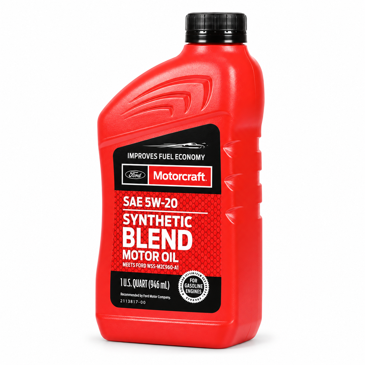 Motorcraft 5W-20 Synthetic Blend Motor Oil, 1 Quart container
