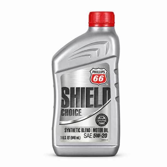 Phillips 66 Shield Choice 5W-20 Synthetic Blend Motor Oil — 1 Quart, Case of 12