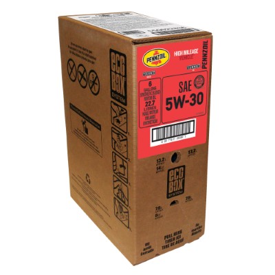 Pennzoil High Mileage Synthetic Blend 5W-30 Motor Oil — 6-Gallon EcoBox product photo