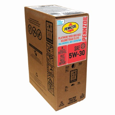 Pennzoil Platinum High Mileage Full Synthetic 5W-30 Motor Oil — 6-Gallon EcoBox product photo