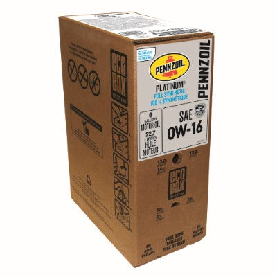 Pennzoil Platinum Full Synthetic 0W-16 Motor Oil — 6-Gallon EcoBox product photo