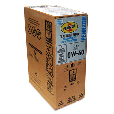 Pennzoil Platinum Euro Full Synthetic 0W-40 Motor Oil — 6-Gallon EcoBox product photo