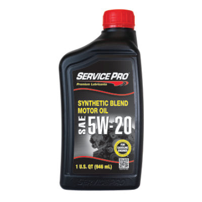 Service Pro 5W-20 Synthetic Blend Motor Oil 1 Qt — Full Case of 6 (6 × 1 qt)