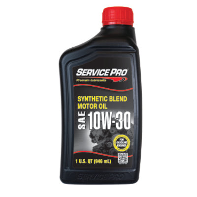 Service Pro 10W-30 Synthetic Blend Motor Oil 1 Qt — Full Case of 6 (6 × 1 qt)