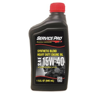 Service Pro 15W-40 Synthetic Blend Motor Oil 1 Qt — Full Case of 6 (6 × 1 qt)