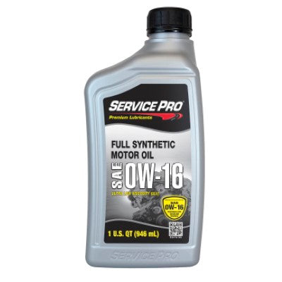Service Pro 0W-16 Full Synthetic Motor Oil 1 Qt — Full Case of 6 (6 × 1 qt)