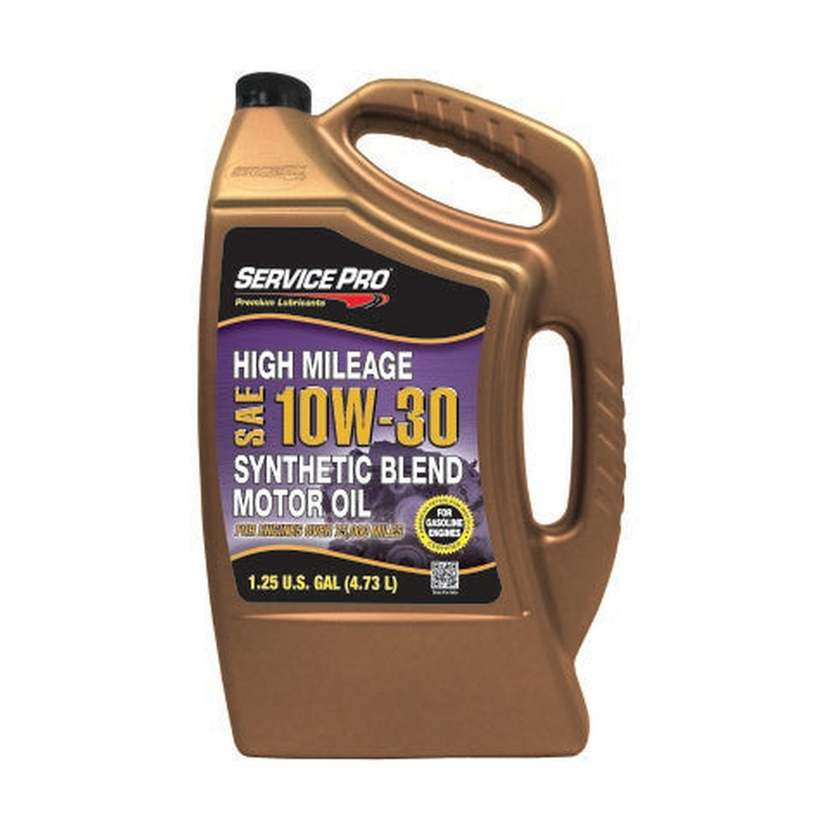 Service Pro 10W-30 High Mileage Synthetic Blend Motor Oil 5 Qt — Full Case of 3 (3 × 5 qt)