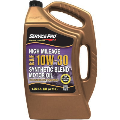 Service Pro 10W-30 High Mileage Synthetic Blend Motor Oil 5 Qt — Full Case of 3 (3 × 5 qt)