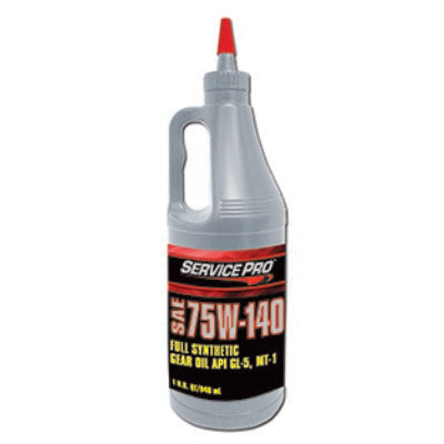 Service Pro 75W-140 Full Synthetic Gear Oil 1 Qt — Full Case of 6 (6 × 1 qt)