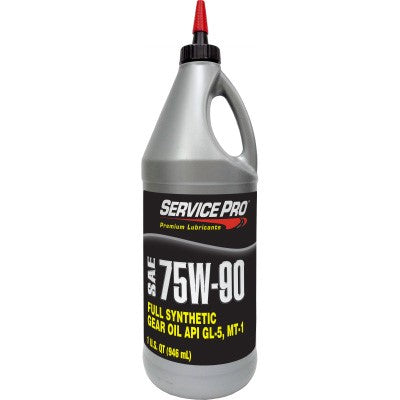 Service Pro 75W-90 Full Synthetic Gear Oil 1 Qt — Full Case of 6 (6 × 1 qt)
