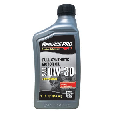 Service Pro 0W-30 Euro Full Synthetic Motor Oil 1 Qt — Full Case of 6 (6 × 1 qt)