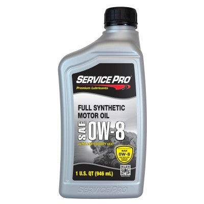 Service Pro 0W-8 Full Synthetic Motor Oil 1 Qt — Full Case of 6 (6 × 1 qt)