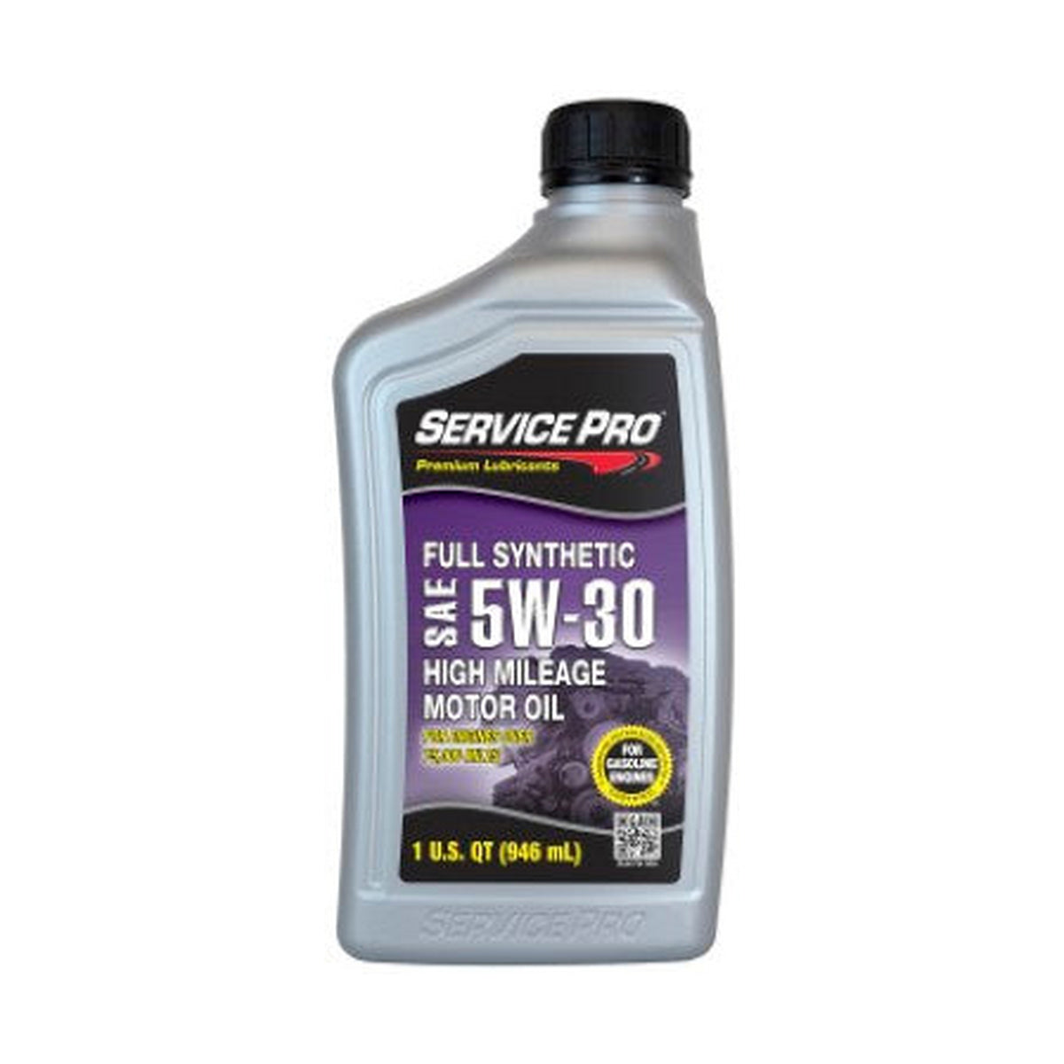 Service Pro 5W-30 High Mileage Full Synthetic Motor Oil 1 Qt — Full Case of 6 (6 × 1 qt)
