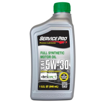 Service Pro 5W-30 Full Synthetic Motor Oil 1 Qt — Full Case of 6 (6 × 1 qt)