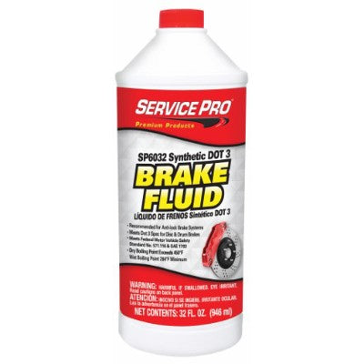 Service Pro DOT 3 450 Hi Temp Brake Fluid 32 Oz — Full Case of 12 (12 × 32 oz)