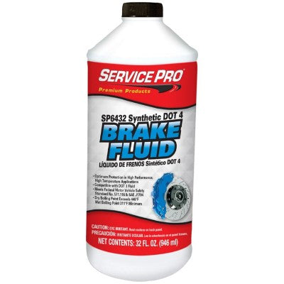 Service Pro DOT 4 Syn Brake Fluid 32 Oz — Full Case of 12 (12 × 32 oz)