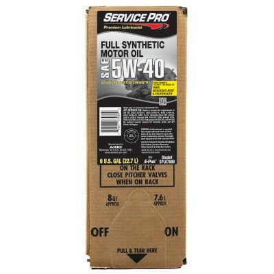Service Pro 5W-40 Euro Full Synthetic Motor Oil 6 Gal E-Pak