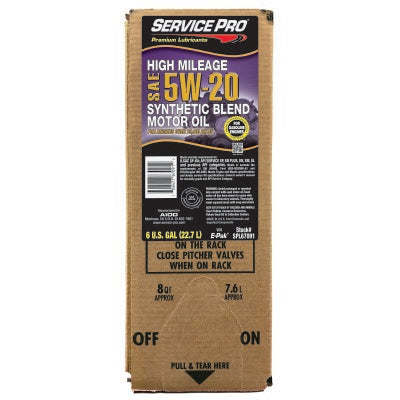 Service Pro 5W-20 High Mileage Synthetic Blend Motor Oil 6 Gal E-Pak