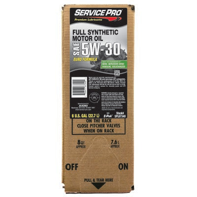 Service Pro 5W-30 Euro Full Synthetic Motor Oil 6 Gal E-Pak