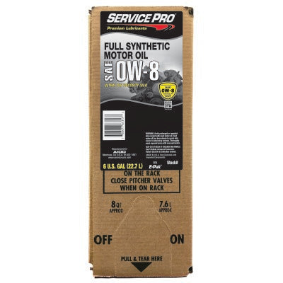 Service Pro 0W-8 Full Synthetic Motor Oil 6 Gal E-Pak