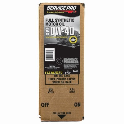 Service Pro 0W-40R Full Synthetic Motor Oil 6 Gal E-Pak