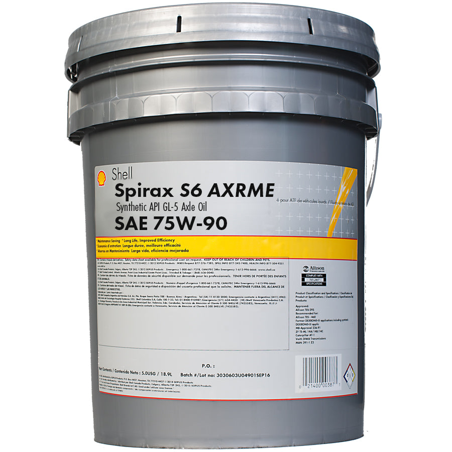 Shell 75w90 Spirax S6 AXRME Syn Gear 35 Lb Pail