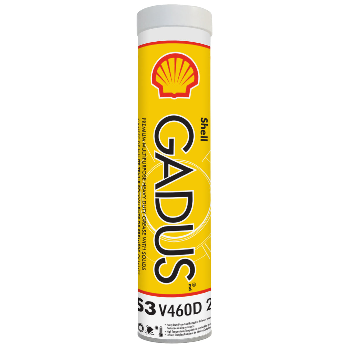 Shell Gadus S3 V460D NLGI 2 Grease, 400 g Tubes, Case of 10 — individual container shown