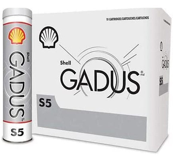 Shell Gadus S5 V460 NLGI 1.5 Grease, 400 g Tubes, Case of 10; representative packaging