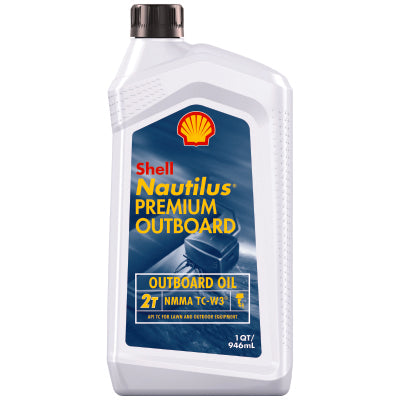 Shell Nautilus Premium Outboard 2-Cycle Engine Oil, 1 Quart, Case of 6 — individual container shown