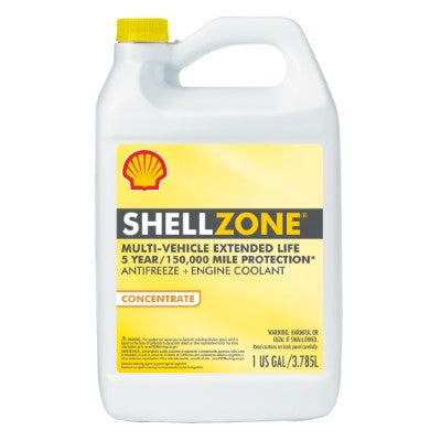 ShellZone Multi-Vehicle Antifreeze/Coolant, Yellow Concentrate, 1 Gallon, Case of 6 — individual container shown