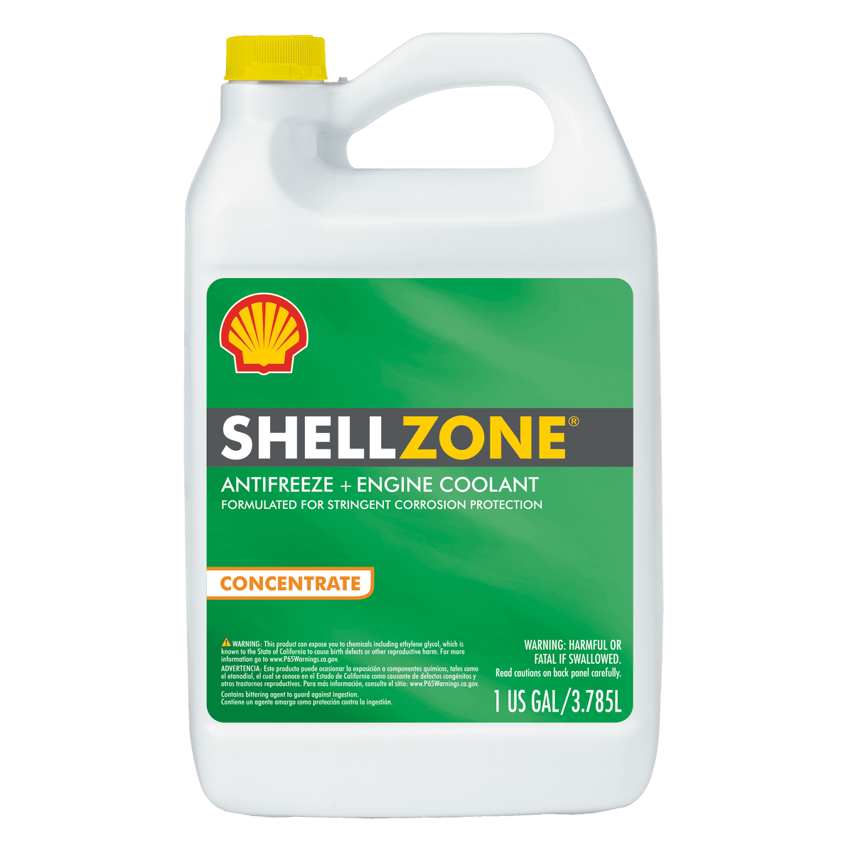 ShellZone Antifreeze/Coolant, Green Concentrate, 1 Gallon, Case of 6 — individual container shown