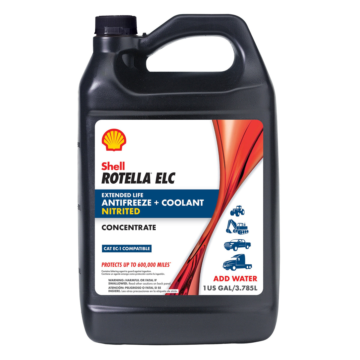 Shell Rotella ELC Antifreeze/Coolant, Red Concentrate, 1 Gallon, Case of 6 — individual container shown