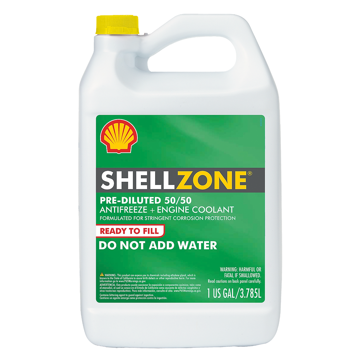 ShellZone Antifreeze/Coolant, Green 50/50 Pre-Diluted, 1 Gallon, Case of 6 — individual container shown